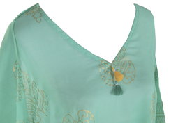 DKD Home Decor Kaftan Mediterraneo Verde Beige 90 x 105 cm (3 Unidades)