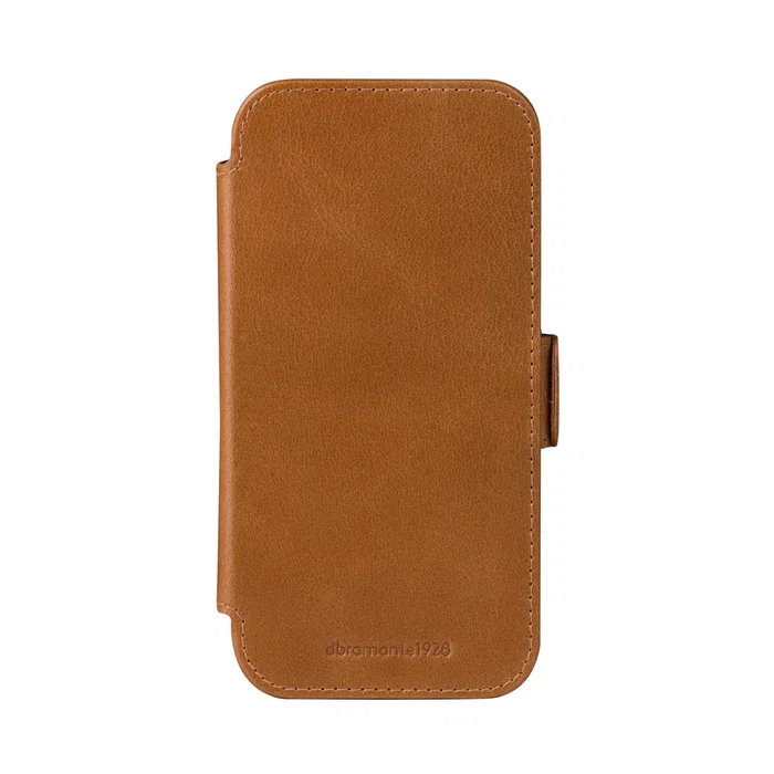 Dbramante1928 Copenhagen - Funda cartera con tapa de cuero de grano entero color bronceado para Apple iPhone 17, con soporte de sobremesa y 3 bolsillos para tarjetas