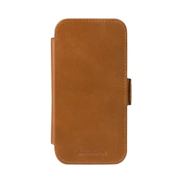Dbramante1928 Copenhagen - Funda cartera con tapa de cuero de grano entero color bronceado para Apple iPhone 17, con soporte de sobremesa y 3 bolsillos para tarjetas