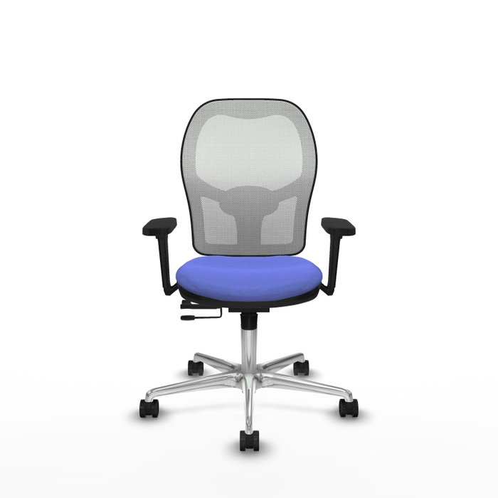 PIQUERAS Y CRESPO Silla de oficina Jorquera con mecanismo Sincro/Traslack Azul claro y Blanco