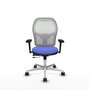 PIQUERAS Y CRESPO Silla de oficina Jorquera con mecanismo Sincro/Traslack Azul claro y Blanco