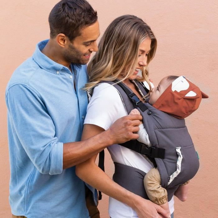 Infantino Mochila Porta Bebé Cuddle Up Fox - 2 modos: cara ventral y dorsal