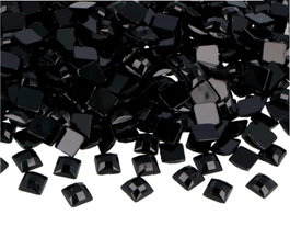 Innspiro Gemas Decorativas Acrílicas Cuadrado Negro Opaco 8x8mm (2000u aprox.)