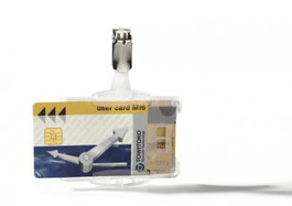 Durable 8218-19 Caja de 25 Identificadores para Tarjetas de Seguridad Doble con Pinza 54x85mm Transparente