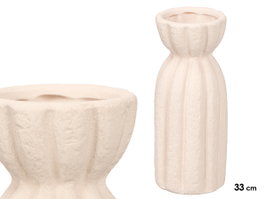 Giftdecor Jarrón Sahara Rayas Anchas Blanco