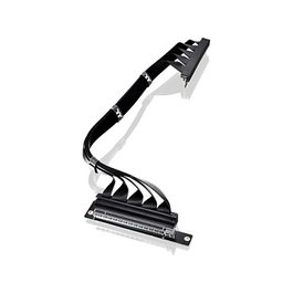 Thermaltake AC-077-CO1OTN-C1 Cable Riser PCI-E 4.0 Dual de 90 Grados, Longitud 400mm (4 m), Negro, para Tarjeta de Video