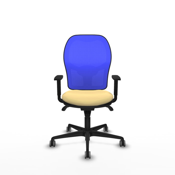 PIQUERAS Y CRESPO Silla de oficina Jorquera con mecanismo sincro, crema y azul