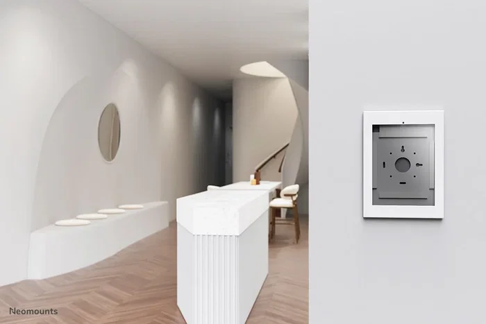 Neomounts Soporte de Pared y VESA WL15-660WH1 para iPad Pro 12.9 pulgadas, con Bloqueo Antirrobo y Gestión de Cables, Color Blanco, Construcción en Acero