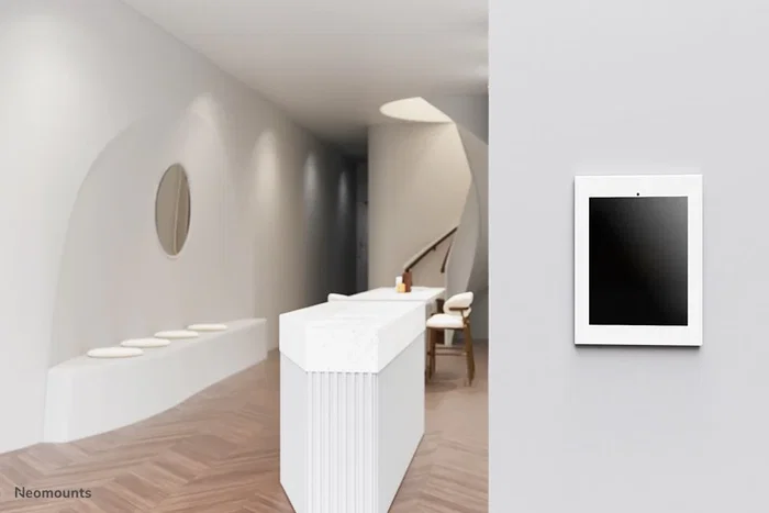 Neomounts Soporte de Pared y VESA WL15-660WH1 para iPad Pro 12.9 pulgadas, con Bloqueo Antirrobo y Gestión de Cables, Color Blanco, Construcción en Acero