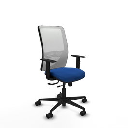 PIQUERAS Y CRESPO Silla de oficina Zulema con mecanismo Sincro/Traslack, Azul y Blanco