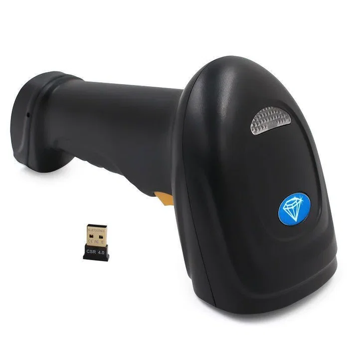 Globbaltec Escáner de códigos de barras 1D Bluetooth con soporte