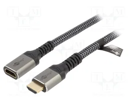 GOOBAY Cable HDMI 2.1 de 5m Textil Negro-Gris
