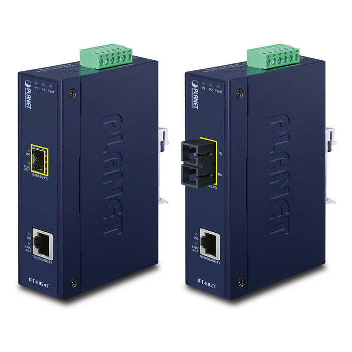 Planet IFT-802T Convertidor de Medios Industrial 10/100Base-TX a 100Base-FX