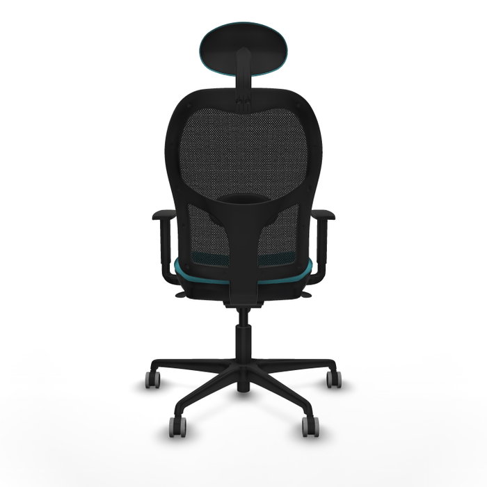 PIQUERAS Y CRESPO Silla de oficina Jorquera con mecanismo Sincro, Tela Turquesa y Malla Negra PIQUERAS Y CRESPO Silla de oficina Jorquera con mecanismo Sincro, Tela Turquesa y Malla Negra