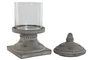 DKD Home Decor Farola Gris Cemento y Cristal 19 x 40 x 19 cm (4 Unidades)