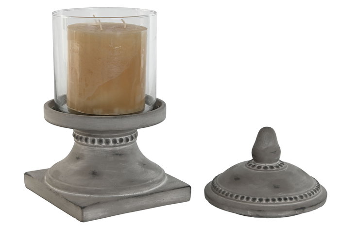 DKD Home Decor Farola Gris Cemento y Cristal 19 x 40 x 19 cm (4 Unidades) DKD Home Decor Farola Gris Cemento y Cristal 19 x 40 x 19 cm (4 Unidades)
