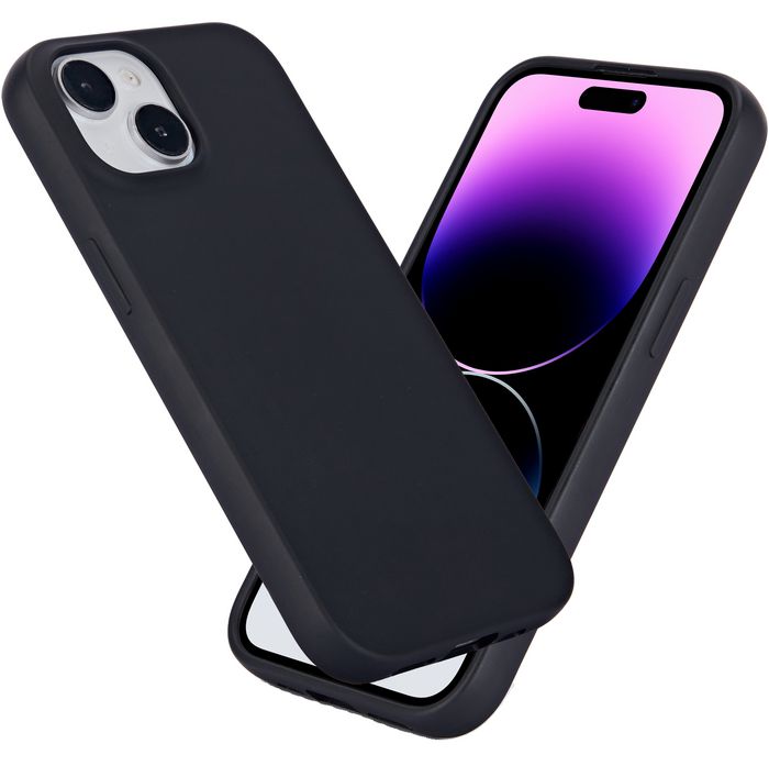 eSTUFF Funda TPU INFINITE VIENNA para iPhone 15 - Negra - TPU 100% Reciclado, Material Sostenible, Protección