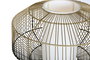 DKD Home Decor Lámpara de pie de hierro y algodón Negro y Dorado