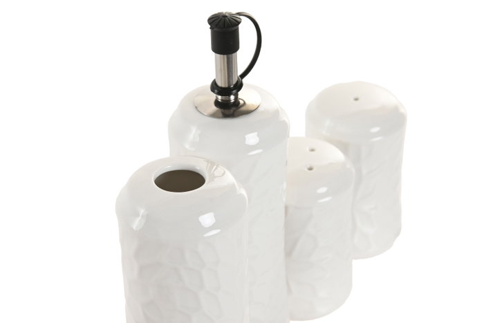 DKD Home Decor Set de Aceitera y Vinagrera Pengjia Flower 2025, Porcelana y Bambú DKD Home Decor Set de Aceitera y Vinagrera Pengjia Flower 2025, Porcelana y Bambú