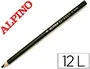 Alpino Lápices Carbonilo Caja de 12 Unidades para Dibujo y Bocetos con Mina Carboncillo Nº2