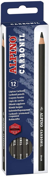 Alpino Lápices Carboncillo de Dibujo, Caja de 12 unidades
