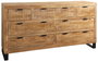 DKD Home Decor Cajonera Alpino Marron Negro Mango Metal 180 x 45 x 91 cm