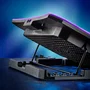 Ngs Base de Refrigeración para Portátil Hero Stand hasta 15.6", 6 Ventiladores LCD 2400 RPM, Ajuste de Altura, Luz RGB, Soporte para Smartphone, Negro