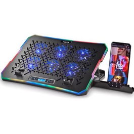 NGS HEROSTAND Soporte Refrigerante para Portátiles hasta 15.6" con Iluminación LED RGB