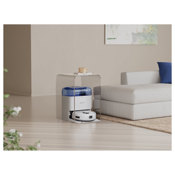 ECOVACS Deebot MINI Blue Aspirador Robot Láser con Estación de Carga Autovaciado, 9000 Pa, LDS, LiDAR, TrueMapping 2.0, Hasta 150 Min, Sin Bolsa, Color Azul y Blanco