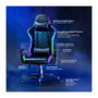 LogiLink Silla Gaming con Soporte Lumbar y Luces RGB, Negro/Azul