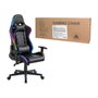 LogiLink Silla Gaming con Soporte Lumbar y Luces RGB, Negro/Azul
