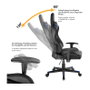 LogiLink Silla Gaming con Soporte Lumbar y Luces RGB, Negro/Azul