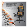 LogiLink Silla Gaming con Soporte Lumbar y Luces RGB, Negro/Azul