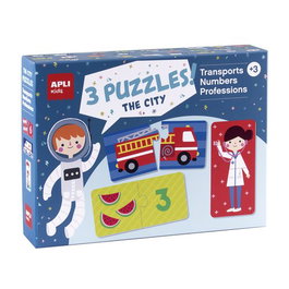 APLI Juego Educativo Apli Kids Transporte, Números y Profesiones (3 en 1) In the City