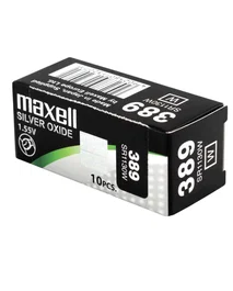 Maxell Pilas SR1130W Óxido de Plata 1.55V - Caja de 10 Unidades - Baterías de Botón Domésticas