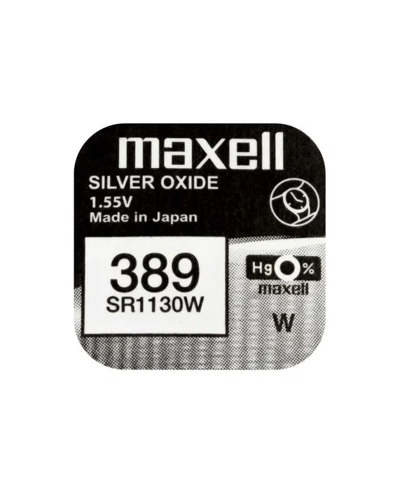 Maxell Pilas SR1130W Óxido de Plata 1.55V - Caja de 10 Unidades - Baterías de Botón Domésticas