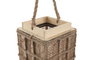 DKD Home Decor Portavelas de Yute y Cristal Natural 15x15x27 cm