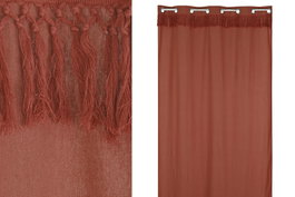 DKD Home Decor Cortina de Algodón Reciclado 140x260 cm Terracota