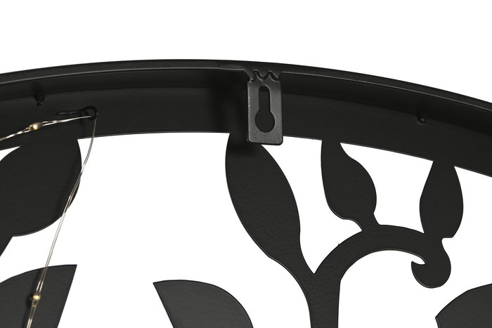 DKD Home Decor Árbol Pájaros 25 Leds Metal Negro Decoración Pared 2 x 99 x 99 cm