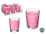 Acorde Set 6 Velas Vaso Vidrio Orquidea Rosa 16x6.5x11 cm (Set de 12)