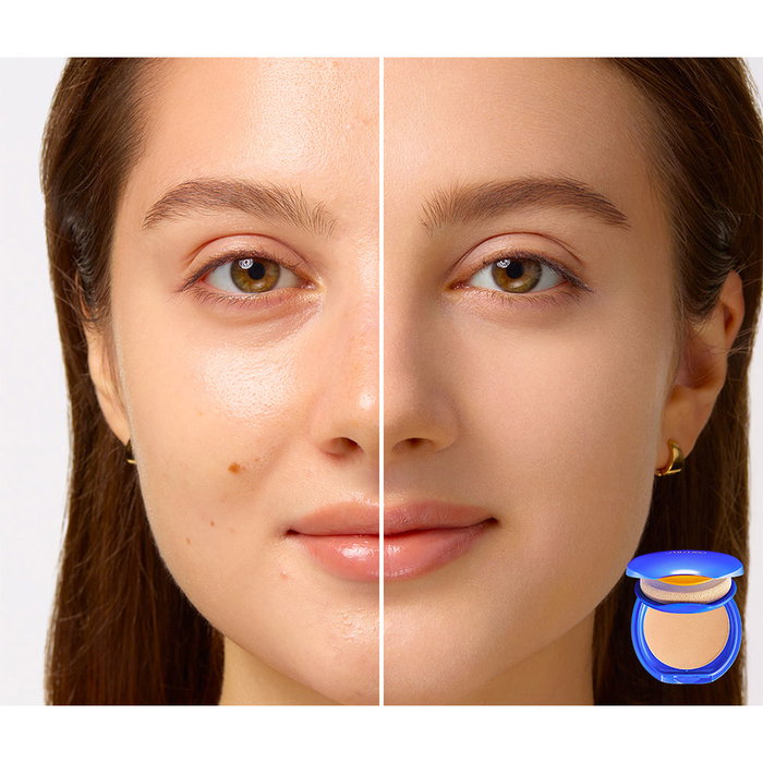 Shiseido M114755-712 - Maquillaje Solar Compacto UV Protective SPF30 #Dark Beige 12 g, acabado mate, efecto luminoso, ácido hialurónico