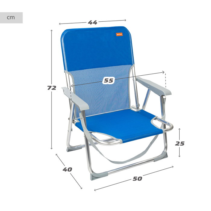 Aktive Beach Silla de playa plegable fija aluminio con asa