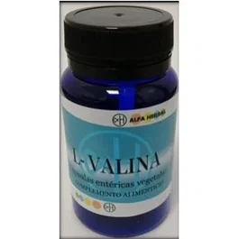 ALFA HERBAL L-Valina 60 Cápsulas - 500 mg - Aminoácido Esencial para Energía y Músculo - Cápsulas Gastroresistentes