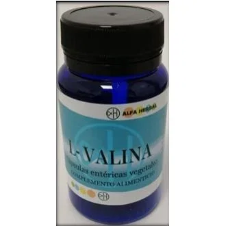ALFA HERBAL L-Valina 60 Cápsulas - 500 mg - Aminoácido Esencial para Energía y Músculo - Cápsulas Gastroresistentes ALFA HERBAL L-Valina 60 Cápsulas - 500 mg - Aminoácido Esencial para Energía y Músculo - Cápsulas Gastroresistentes