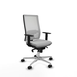 PIQUERAS Y CRESPO Silla de oficina Horna con mecanismo Sincro, Gris claro y Blanco