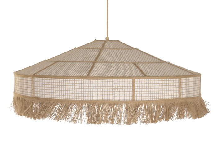 DKD Home Decor Lámpara de Techo de Fibra con Flecos Natural Marrón DKD Home Decor Lámpara de Techo de Fibra con Flecos Natural Marrón