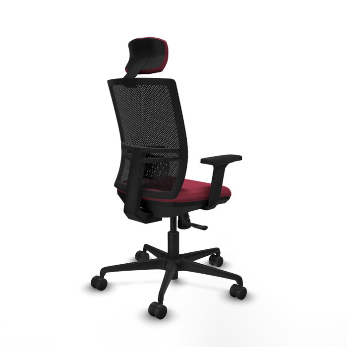 PIQUERAS Y CRESPO Silla de oficina Yunquera con mecanismo Sincro, Granate y Negro PIQUERAS Y CRESPO Silla de oficina Yunquera con mecanismo Sincro, Granate y Negro