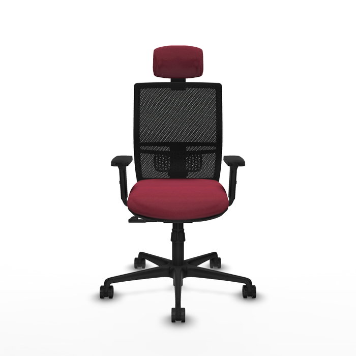 PIQUERAS Y CRESPO Silla de oficina Yunquera con mecanismo Sincro, Granate y Negro PIQUERAS Y CRESPO Silla de oficina Yunquera con mecanismo Sincro, Granate y Negro