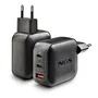 NGS Cargador de Pared GaN BUD 100W TINY Negro con 2 USB-C y 1 USB-A