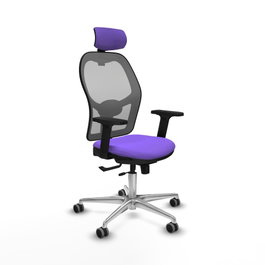 PIQUERAS Y CRESPO Silla de oficina Jorquera con mecanismo Sincro/Traslack, Lila y Gris
